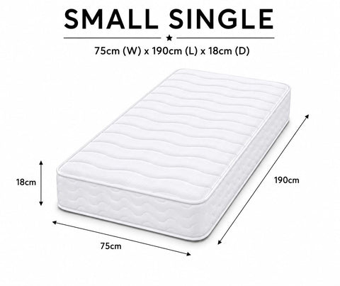 Starlight Beds Wave Budget Sprung Small Single Mattress with Foam Layer