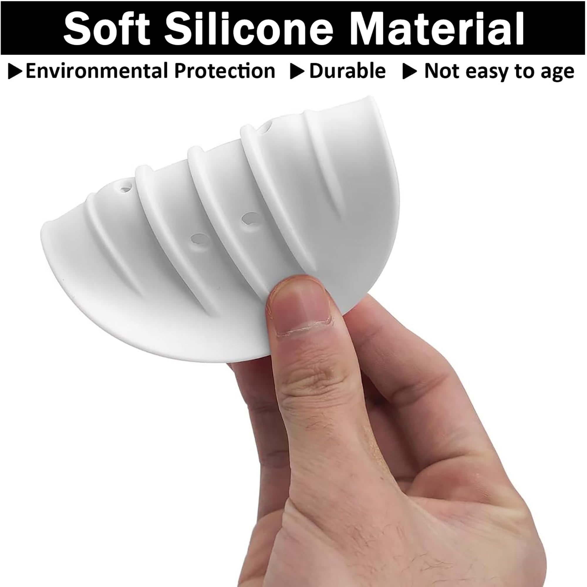 2-Pack Silicone Soap Dish Holder -Flexible Soap Box Self-Draining, Anti-Slip Soap Tray for Shower, Bathroom & Kitchen Countertop or Shelf