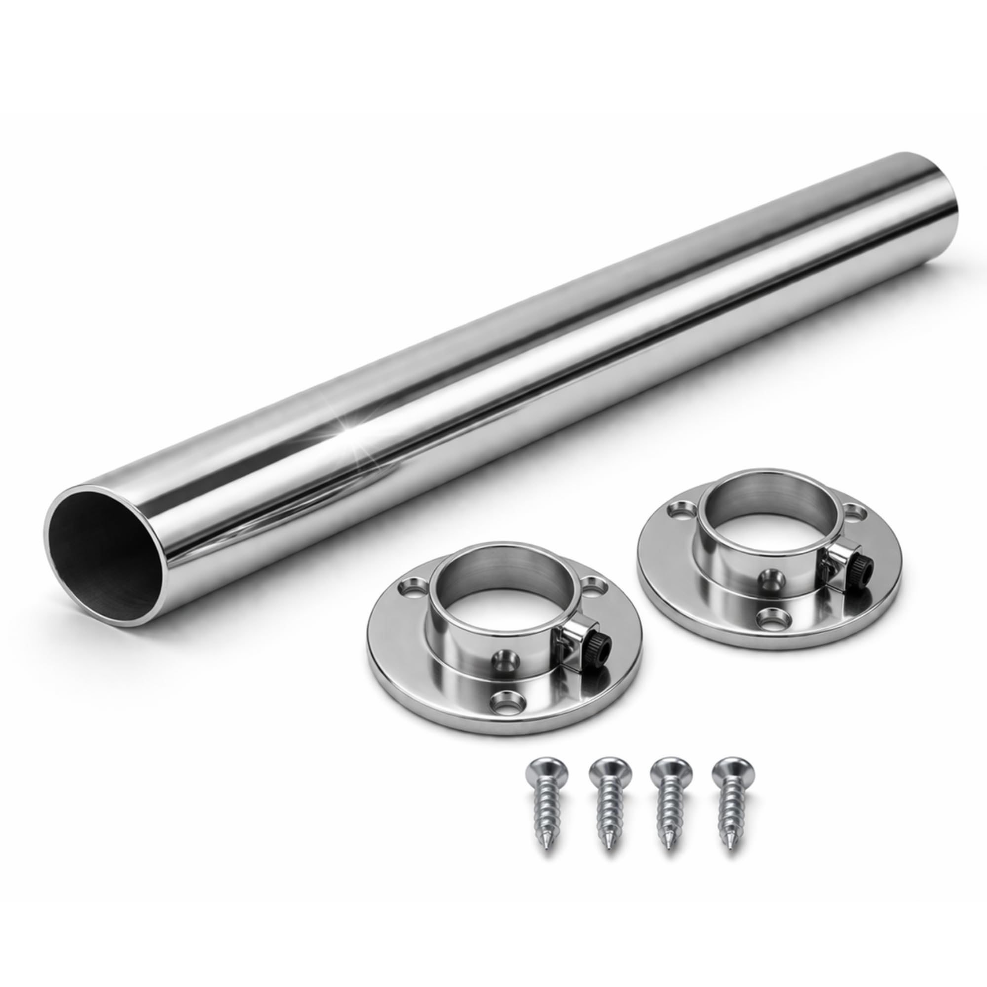 Round Wardrobe Rail 25mm Polished Chrome Hanging Tube for Wardrobes & Cupboards (1200mm (1.2m) ~47.2″)