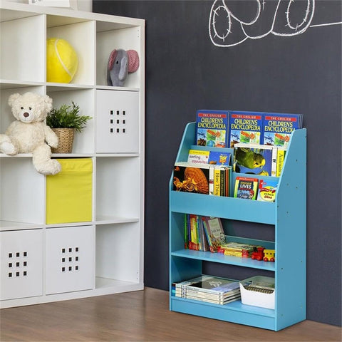 Furinno LOVA Book Shelf, 5-Tier Magazine Bookshelf, Bookcase with Open Shelves Storage, 9.4 x 24.6 x 37, for Living Room, Bedroom, Home Office