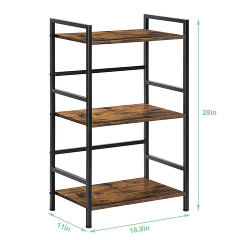 CADUKE 3 Tier Bookshelf, Industrial Style Storage Rack