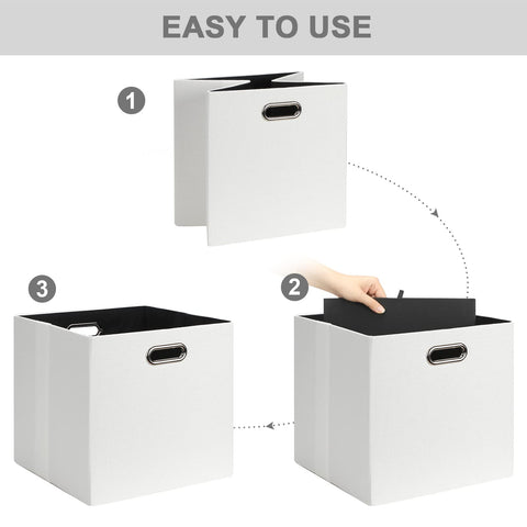 Posprica 11x11 Storage Cubes, Collapsible Storage Bins with Dual Handles, Fabric Foldable Storage Boxes Basket for Closet Shelf Cabinet Bookcase