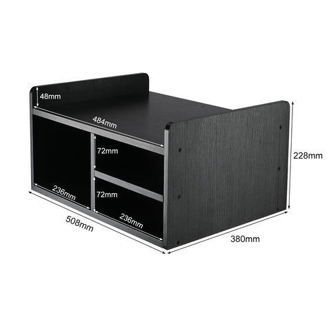 EasyPAG Desktop Wood 2 Tier Printer Stand with Storage Fax Shelf Office Desk Tidy Supplies Organiser A4 Paper Holder,Black