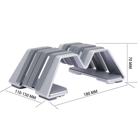 Psitek Adjustable Dual Vertical Laptop Stand Holder - Supports 2 Devices 6061 Aluminum, Universal Fit for All Laptops - Fashion Design
