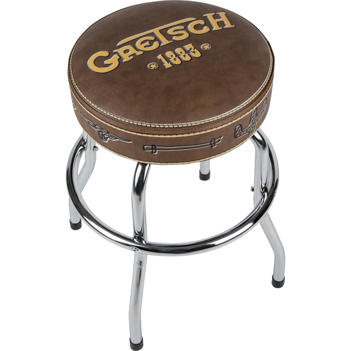Gretsch 1883 Logo Padded Swivel Barstool for Musicians, 24 Inch