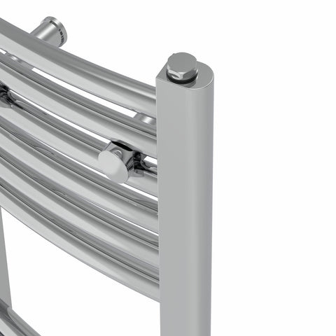 Warmehaus Curved Heated Towel Rail Radiator Ladder Chrome 1800x300mm