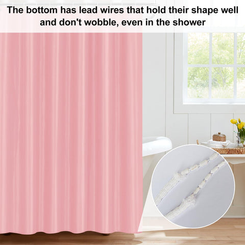 LUKDUNG 200 x 200 cm Polyester Textile Shower Curtain Anti-Mould for Bathroom, Curtain for Bathtub Shower Made of Fabric Waterproof Washable Shower