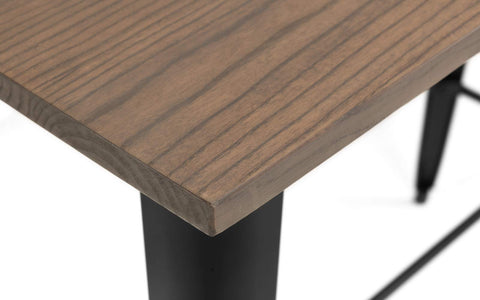 Julian Bowen Grafton Bar Table for 2-4, Solid Elm - H105 x W120 x D60cm