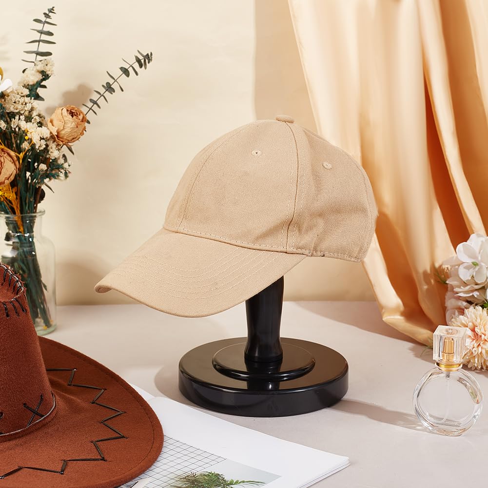 UNICRAFTALE Black Hat Display Stand Set Dome Shaped Cowboy Cap Holder Round Plastic Hat Stands for Display Desktop Caps Rack Wigs Holder Helmets