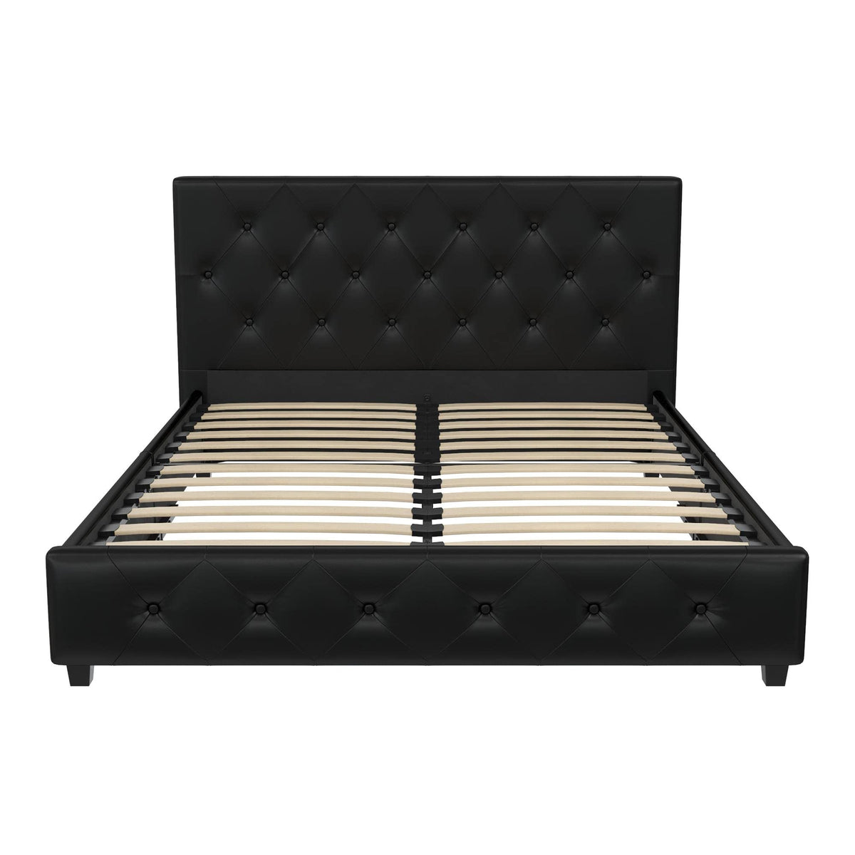 DHP Dakota Upholstered Platform Bed, Black PU Double