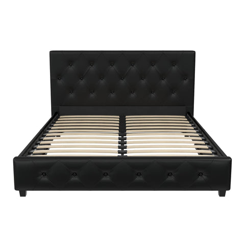 DHP Dakota Upholstered Platform Bed, Black PU Double