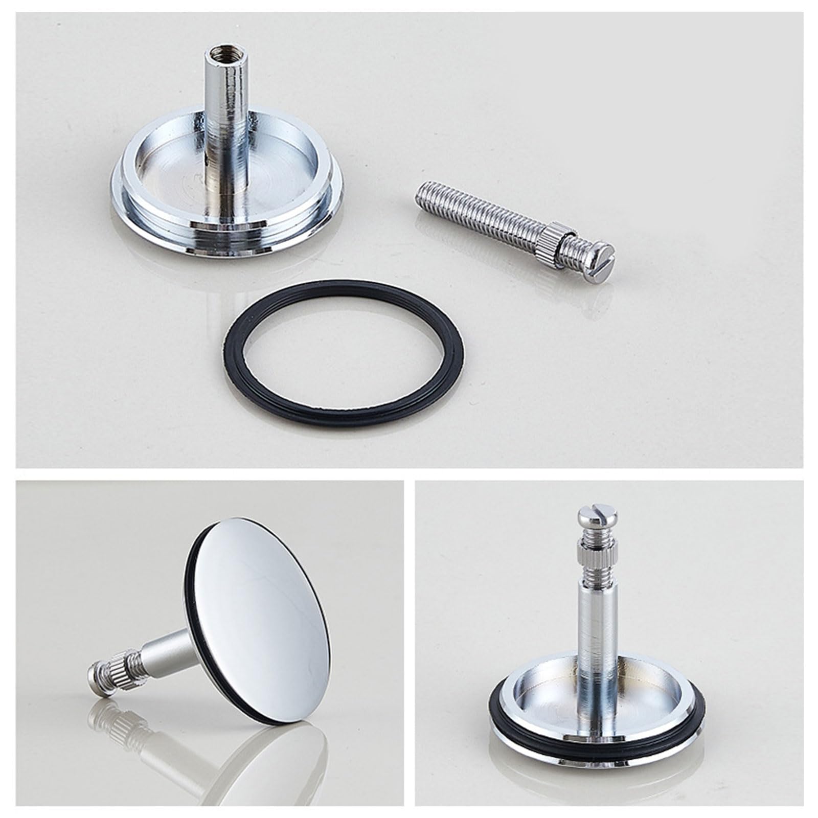 HAPPOW Bathtub Plug, 43 mm Plug Bathtub, Drain Plug Bathtub Made of Copper, Universal Bathtub Plug, Adjustable Support Rod: 47-67 mm
