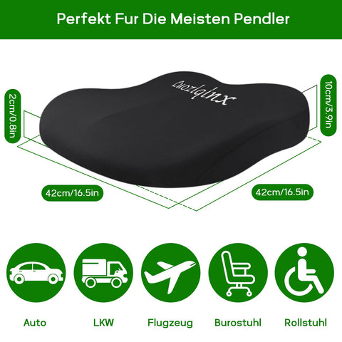 LUOZIQINX Car Seat Cushion Pad, 3.9in Wedge Car Booster Seat Cushion for Driving, Memory Foam Driver Seat Cushion Pillow for Office Chairs,Car