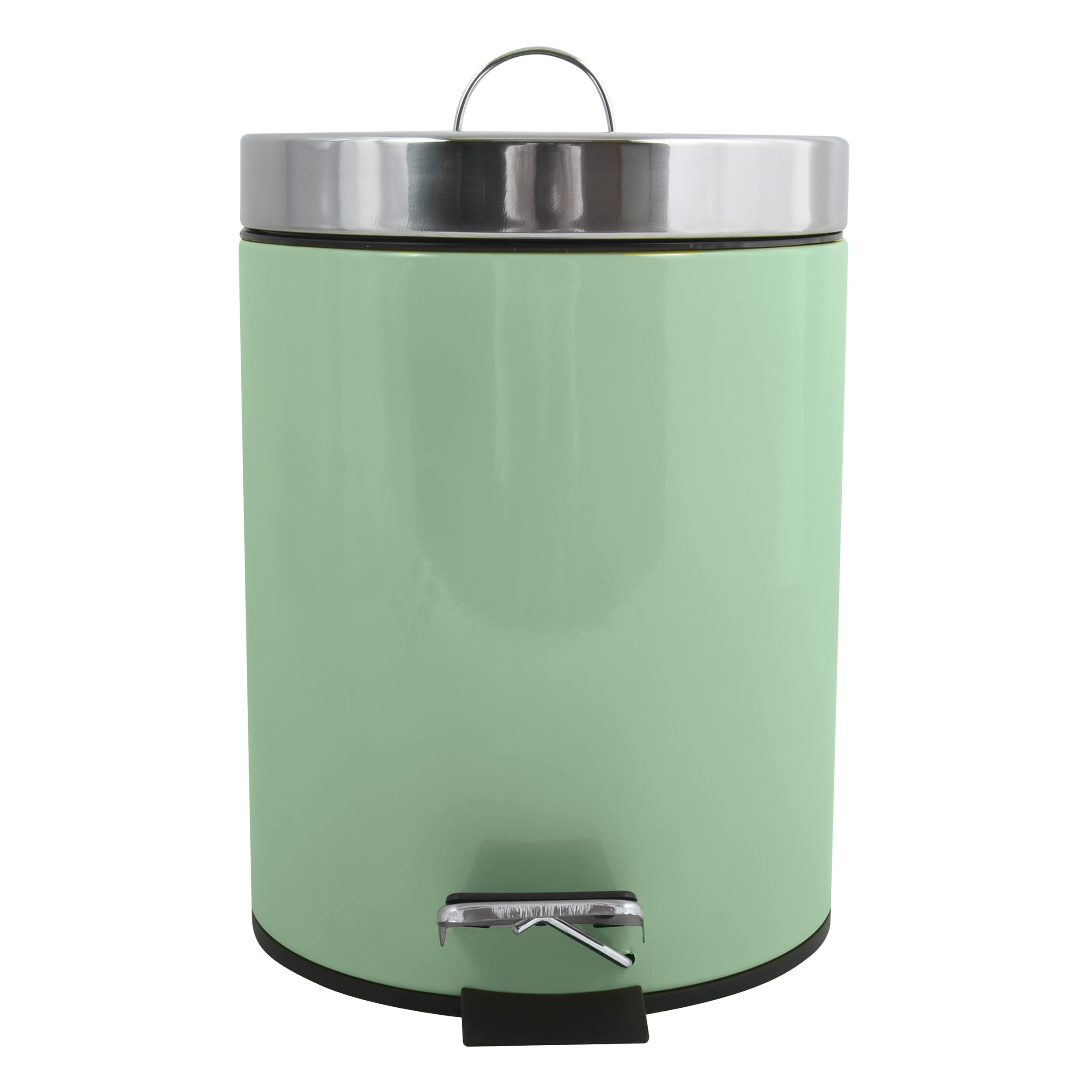 MSV Basil Green Cosmetic Bin Pedal Bin 3 Litres with Removable Inner Bucket