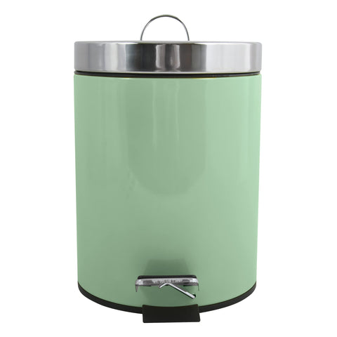 MSV Basil Green Cosmetic Bin Pedal Bin 3 Litres with Removable Inner Bucket