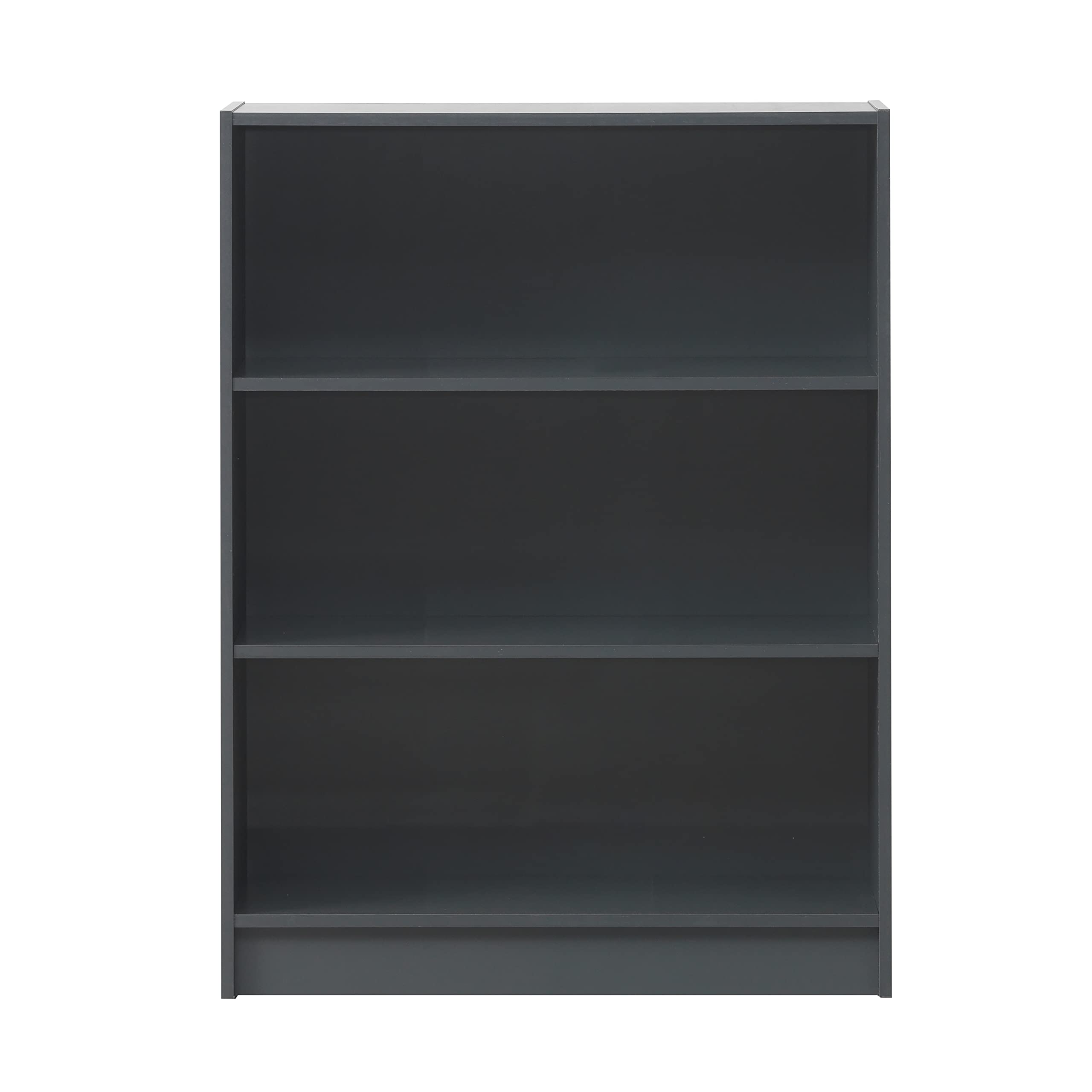 Timber Art Design 3 Tier Open Bookcase Shelf Tall Adjustable Display Shelving Storage Unit Wood Furniture Multimedia Comicbook Rack - Dark Grey