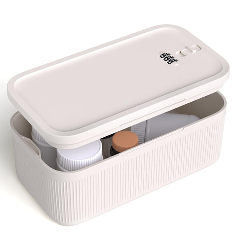 JOSTART Lockable Storage Box with Combination Code, Portable Small Medicine Box BPA-Free Phone Safe for Home Fridge Office Travel