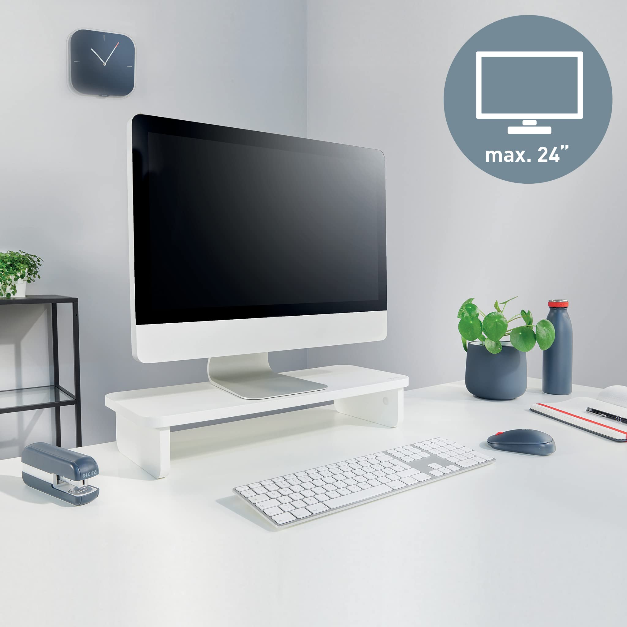 Leitz Monitor Stand Suitable For Desktop & Laptop, Ergonomically Designed Tabletop Riser, 24 Inch Monitor Screens Up To 20kg