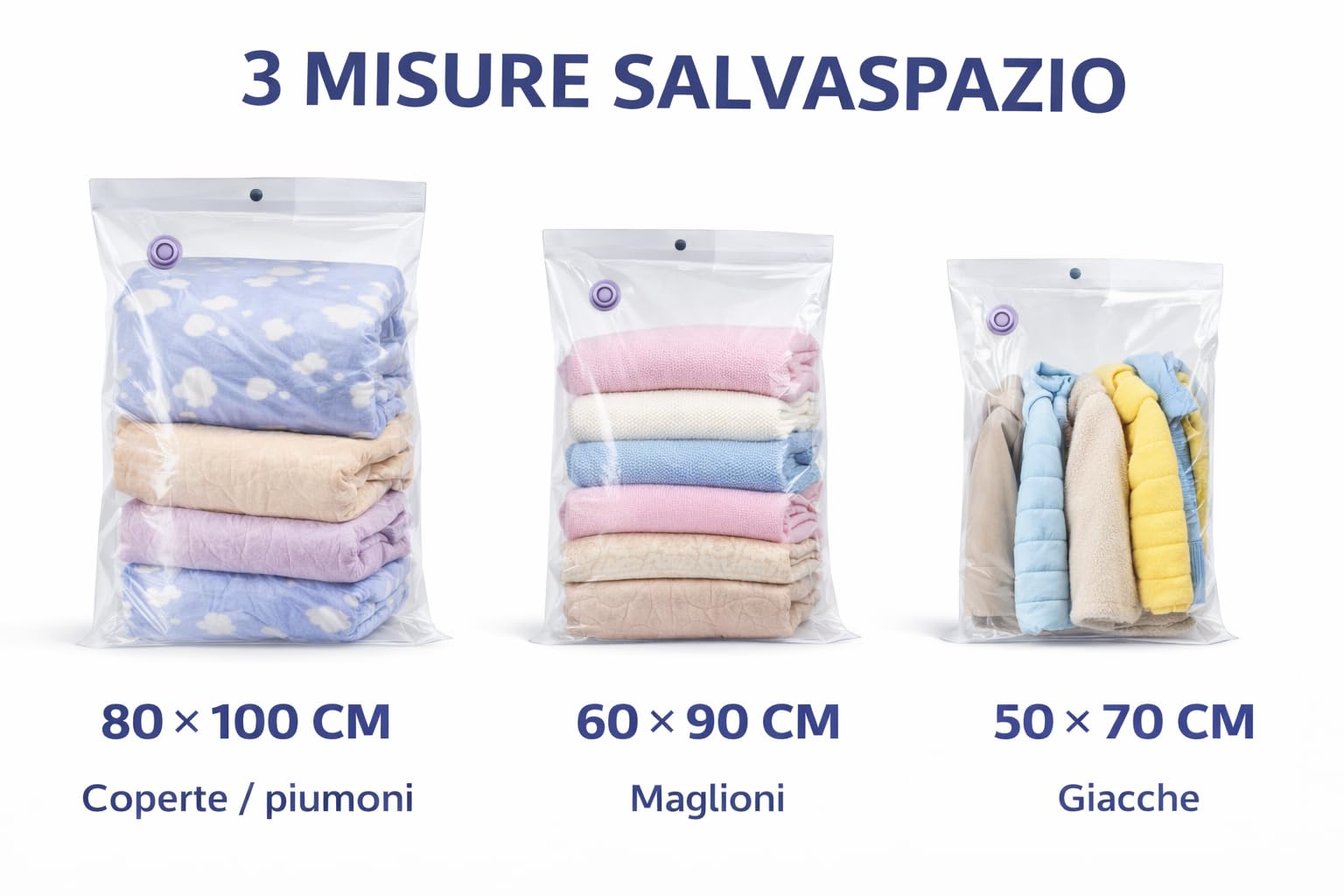 K-TREE Vacuum Bags - Lavender Scent, 8 Bags 50x70cm, Reusable, Durable, Dust & Moisture Resistant