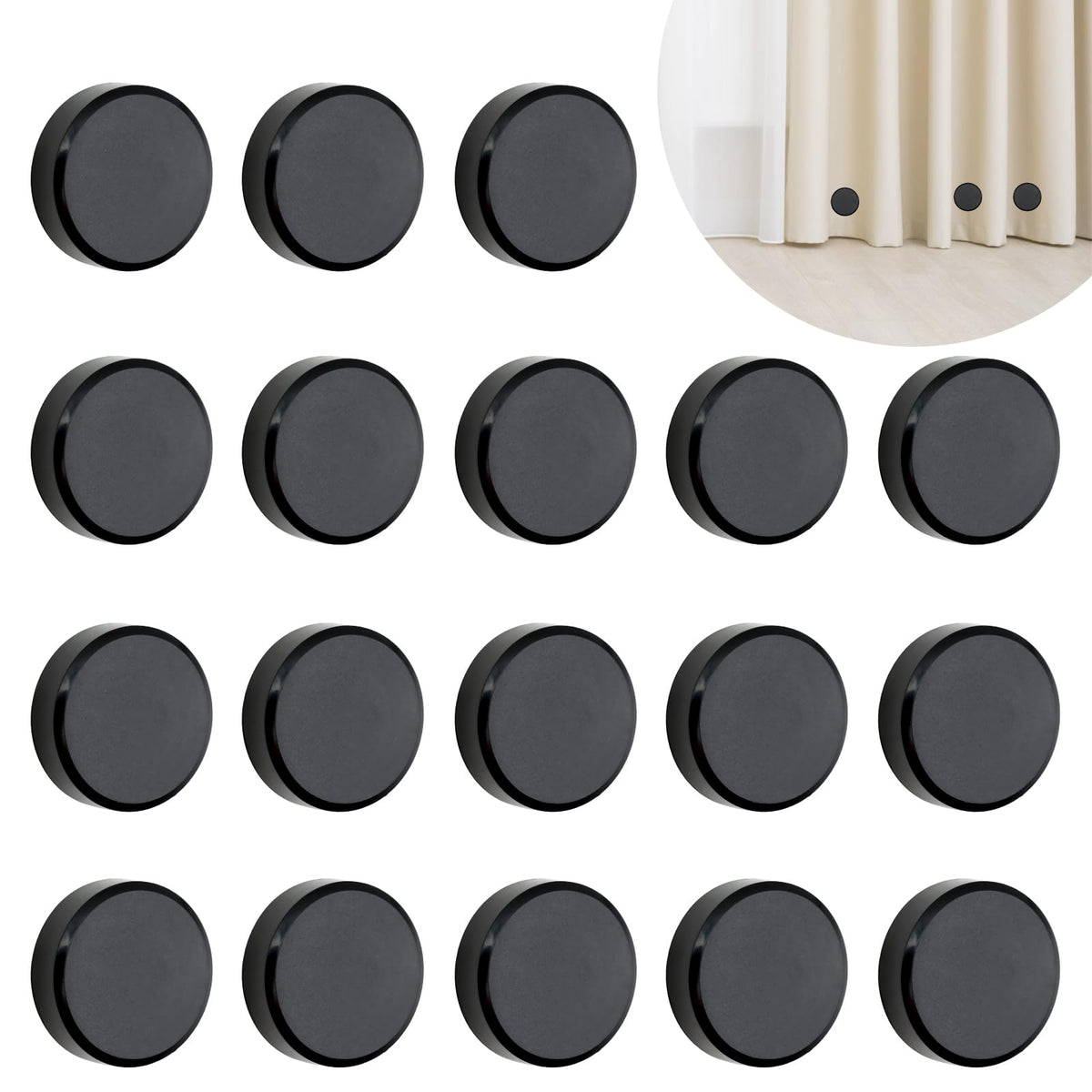 18 Pcs Magnetic Shower Curtain Weights, Strong Shower Curtains Magnets Curtain Weights Bottom No Sew