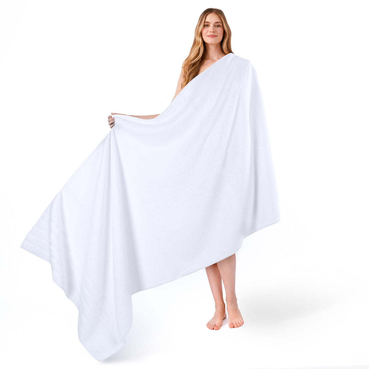 American Soft Linen Jumbo Large Bath Towels, 100% Turkish Cotton 35 in 70 in, Bath Towel Sheets for Bathroom, White Bath Sheet