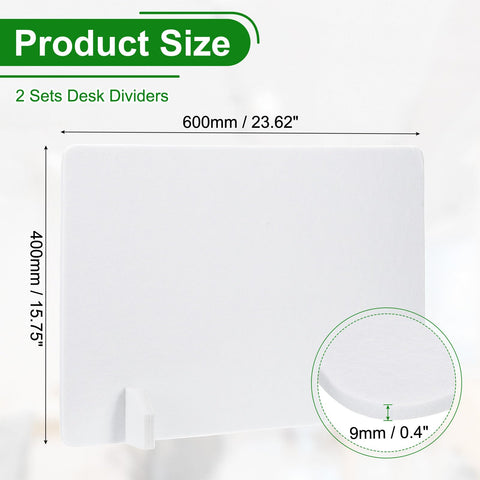 PATIKIL Desk Dividers 60x40cm, 2 Pack Desk Privacy Panel Freestanding Noise Reducing Partition Acoustic Panel with 4Pcs Support Feet for Testing