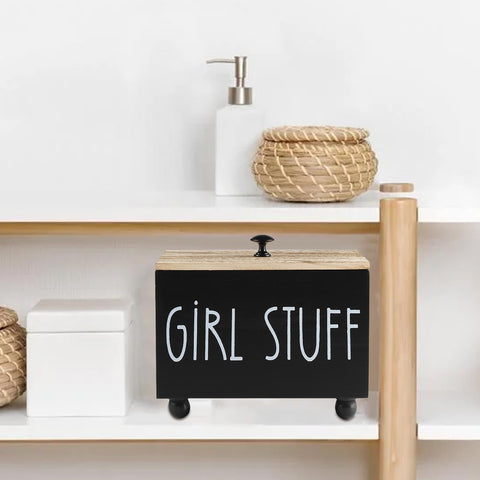 Gzsekken Tampon Holder for Bathroom with Lid,Shark Week Period Box Sanitary Products Organiser for Bathroom