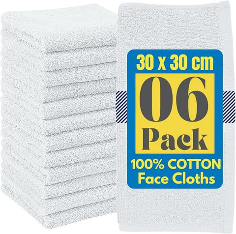 100% Cotton Flannel Face Cloth Set of 3 Size (30x30cm) Ultra Gentle 500 GSM Face Towels for Sensitive Skin-Reusable Facial Cleansing Washcloths for