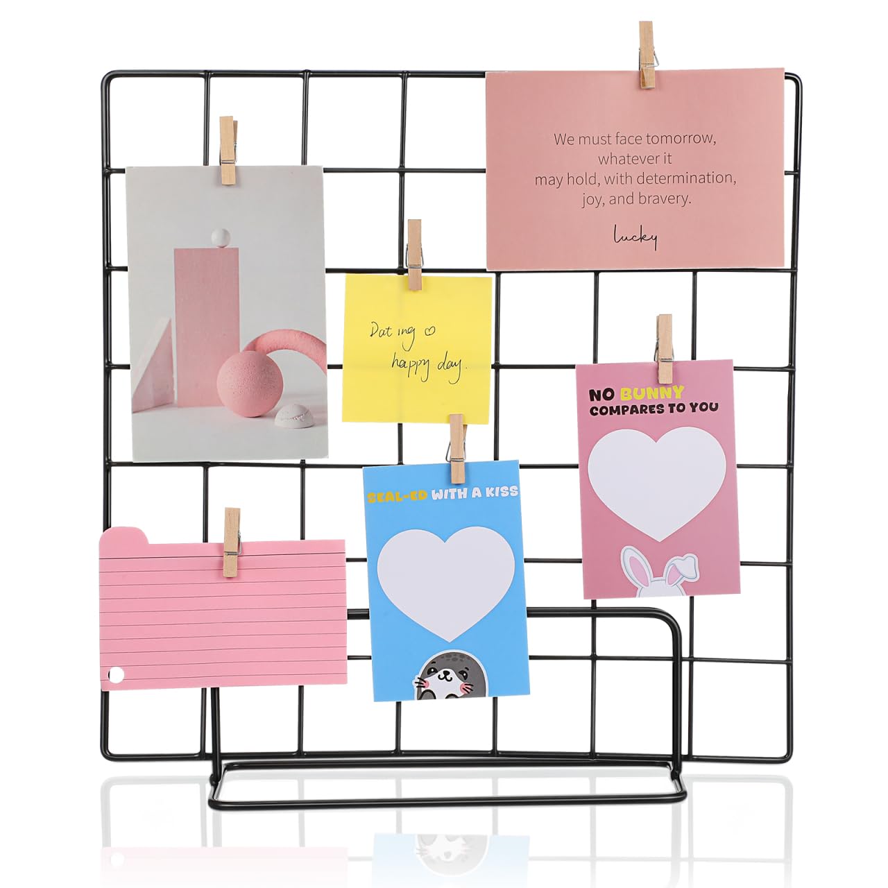 MUCKLILY 35 cm Black Wire Grid Display Stand with Base