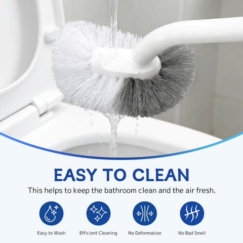 SetSail Toilet Bowl Brush, 2 Pack Toilet Brushes for Bathroom Compact Size Dense and Durable Toilet Cleaner Brush for Deep Cleaning Right Angled