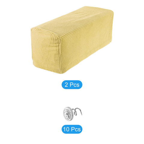 sourcing map 2pcs Stretch Armrest Covers for Chairs/Sofas, Couch Arm Covers with Twist Pin, Furniture Protector Slipcovers Beige