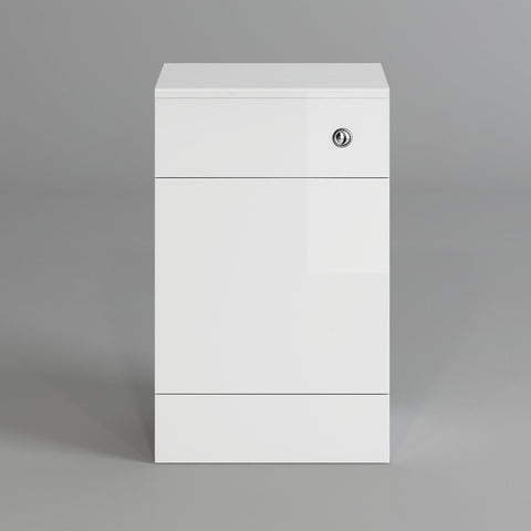 500mm Gloss Grey White Harper Back to Wall Toilet Cupboard Unit (White)