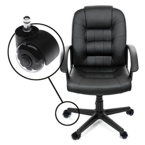 Slipstick Premium Rubber Office Chair Caster Wheel Replacements (Set of 5) for All Hard Surface Floors and Carpet