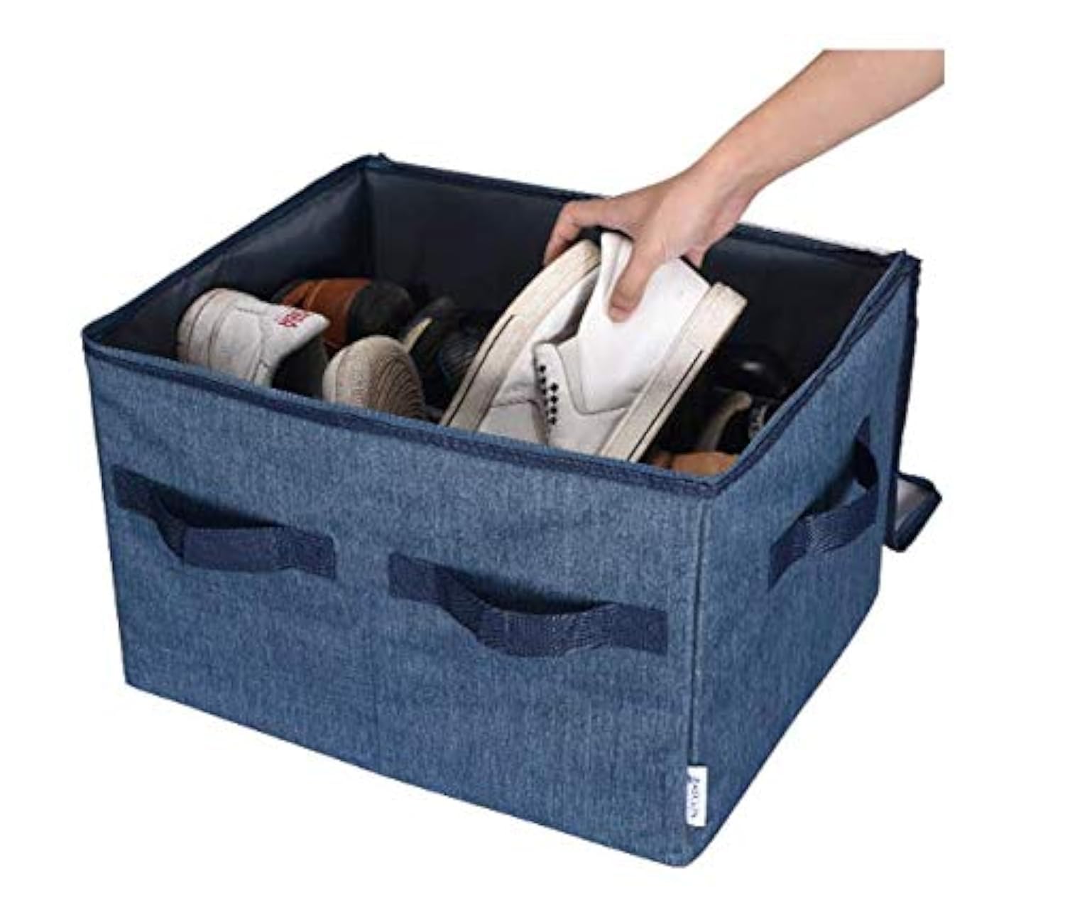 Moteph Shoe Organizer Closet Storage Solution with Clear Cover & Adjustable Dividers for Shoes, Handbags, Blankets, Linen, Clothing