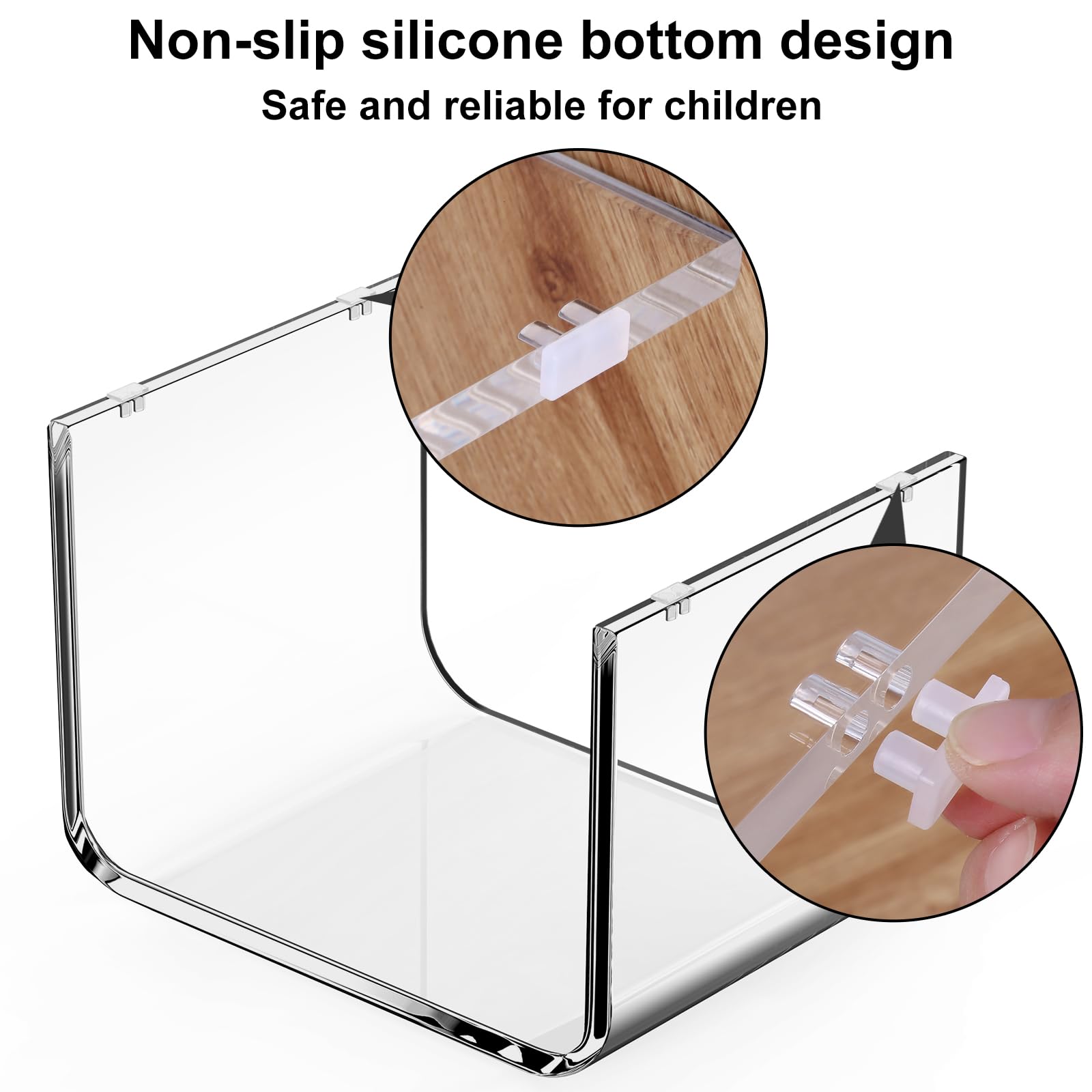 PFOIBOU Acrylic stool,Clear Step Stool, Acrylic Shower Stool, Bathroom Stool for Kitchen, Bathroom,House, Load Capacity to 113 kg (Clear, Non-Slip)