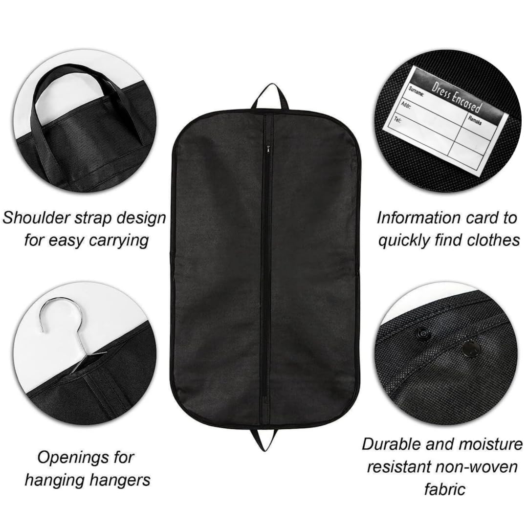 40" Clothes Carrier Suit Carrier Travel Bag Zipped Foldover Breathable Multi-Use Garment Cover Clothes Suit Tuxedos Dresses Coats Carrier Carry