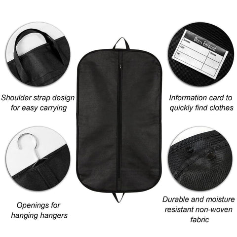 40" Clothes Carrier Suit Carrier Travel Bag Zipped Foldover Breathable Multi-Use Garment Cover Clothes Suit Tuxedos Dresses Coats Carrier Carry