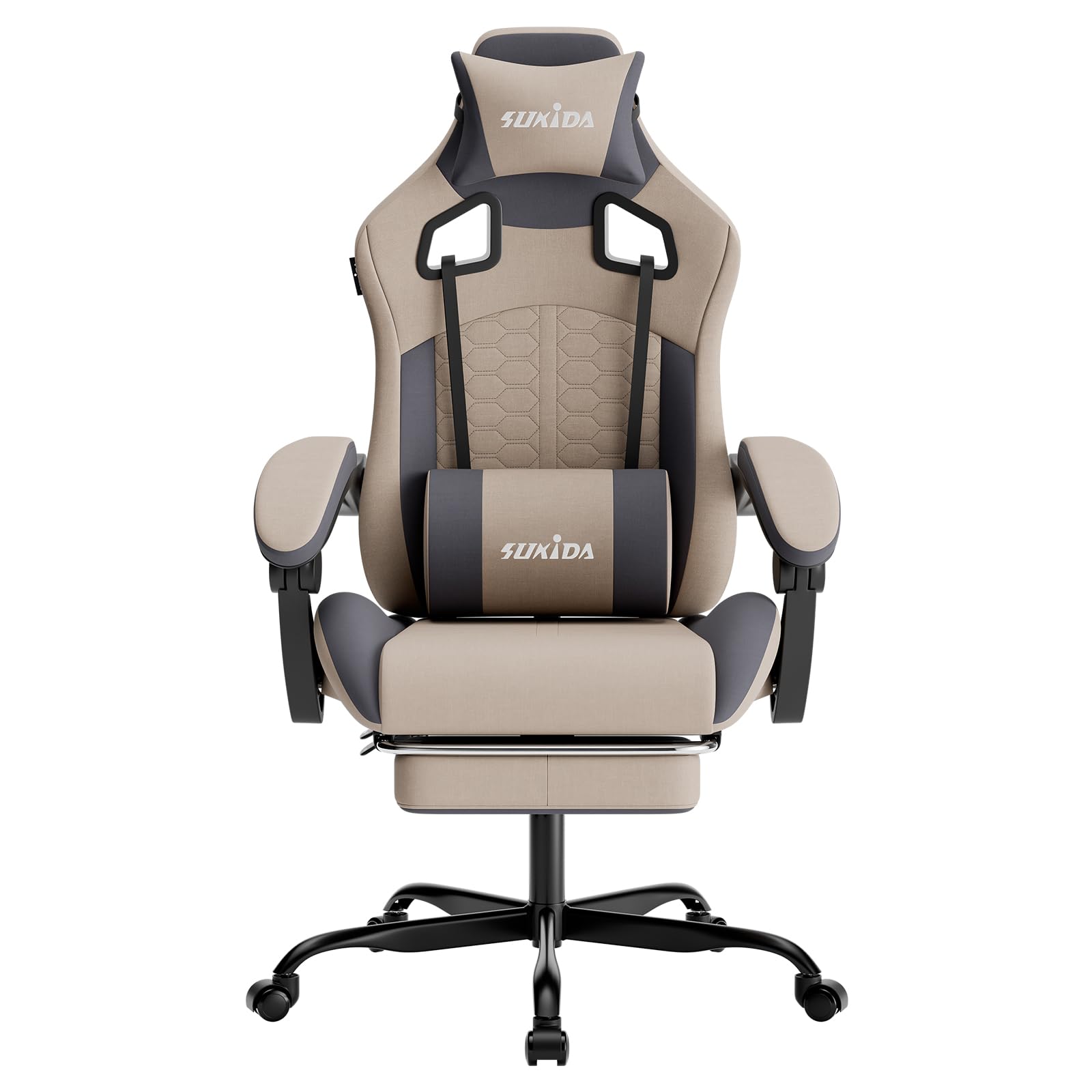 SUKIDA Ergonomic Gaming Chair for Adult, Comfortable Desk Chair with Massage, Comfy Headrest and Lumbar Support Pc Office chairs with Footrest