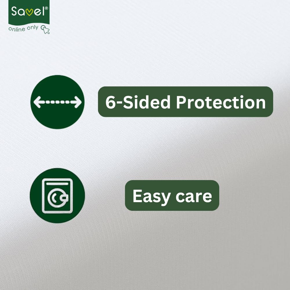 Savel-Waterproof and Breathable Mattress Cover including Anti-dustmite treatment |100x190/200cm | Heights up to 30 cm