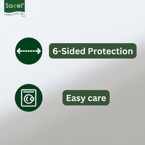 Savel-Waterproof and Breathable Mattress Cover including Anti-dustmite treatment |Small Single 80x190/200cm | Heights up to 30 cm