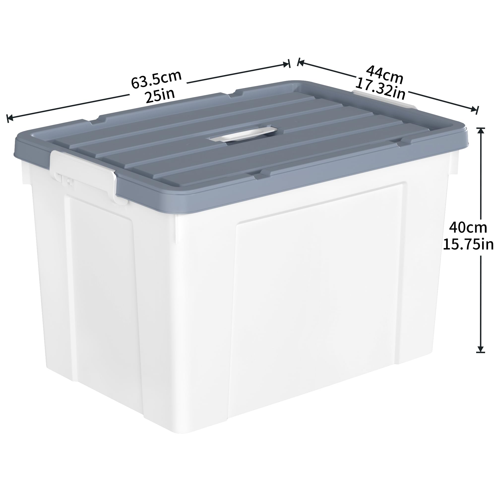 Cetomo 90L*3 Storage Boxes, Carry Plastic Storage Box with Lids, Organizing Container with Handle and Secure Latches