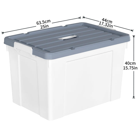 Cetomo 90L*3 Storage Boxes, Carry Plastic Storage Box with Lids, Organizing Container with Handle and Secure Latches