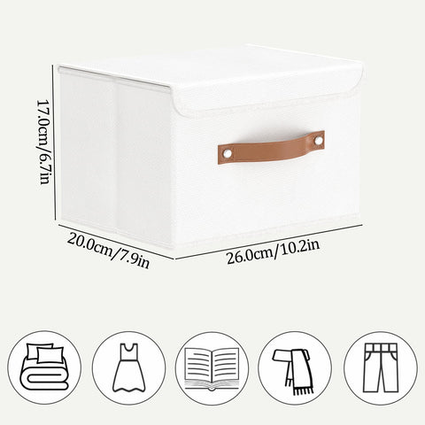 OUTBROS Storage Boxes with Lids 2 Pack, Bins, 26x20x17cm, White
