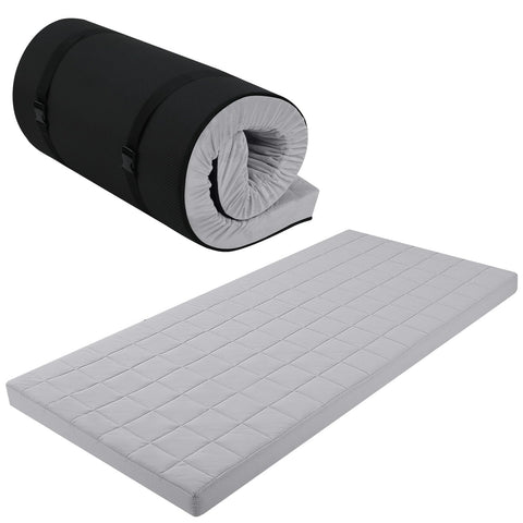 MeMoreCool Roll Up Floor Mattress Single 190x90cm, Light Grey