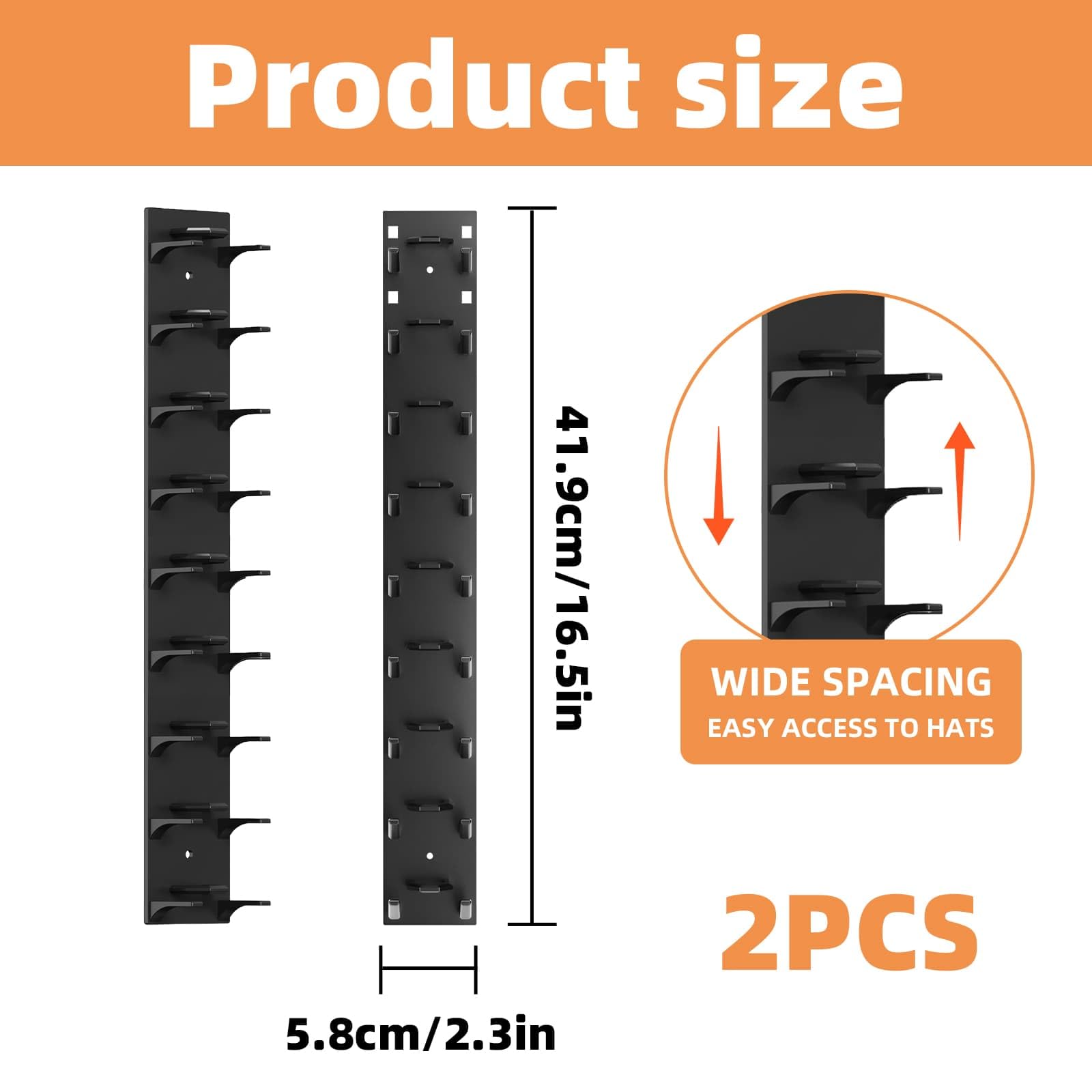2 Pack Hat Organizer for Baseball Caps, Multilayer Storage Display Holder