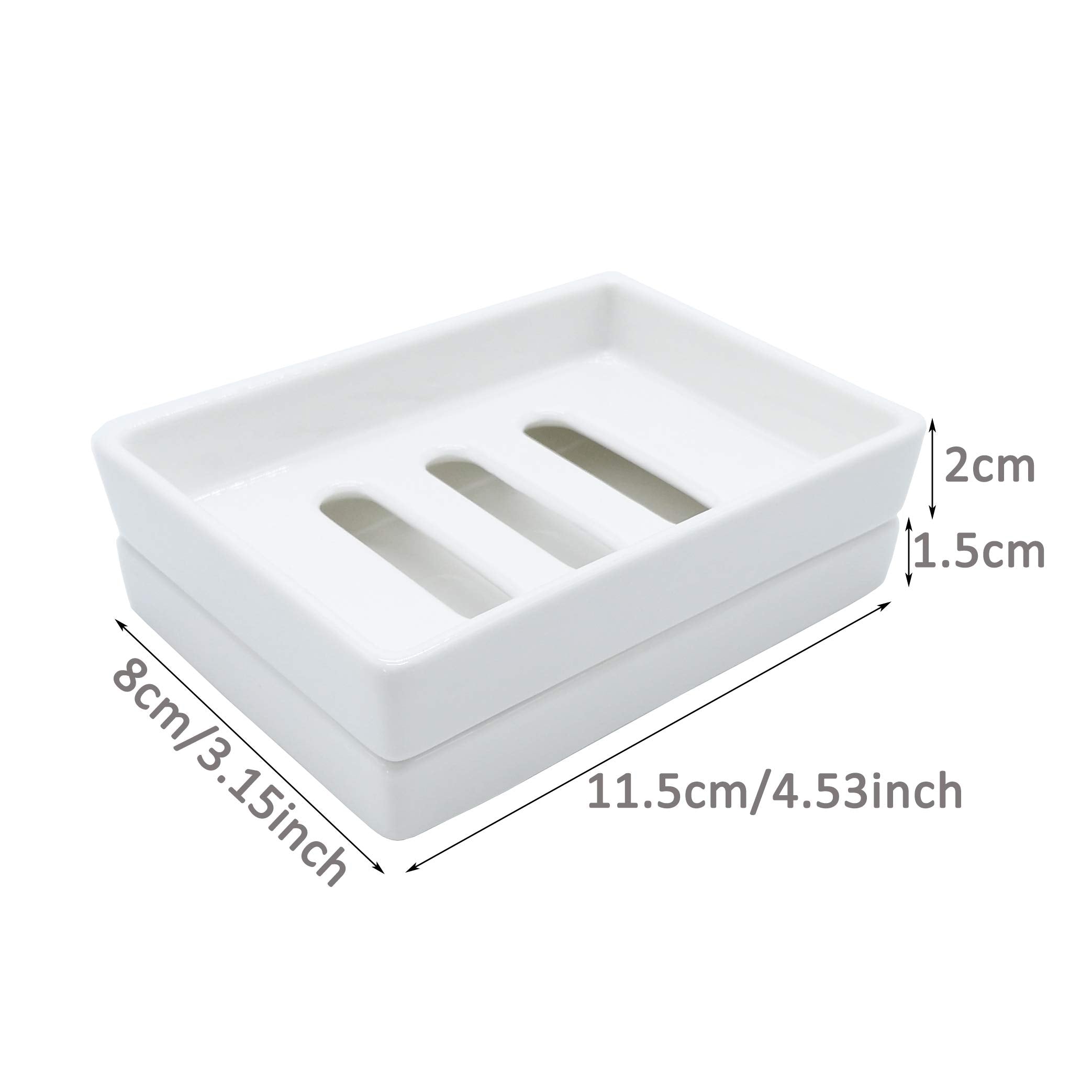 Lofekea Ceramic Soap Dish, Showe Bar Soap Holder, Soap Dishes for Bathroom