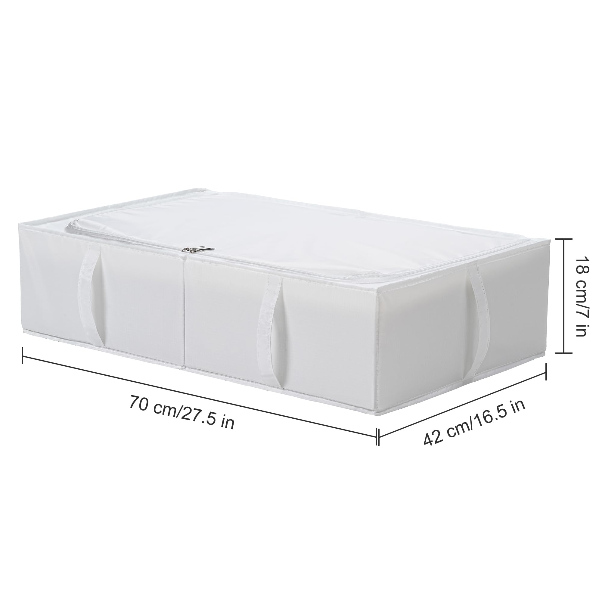 TYEERS Under Bed Storage Box with Lid, Durable Fabric, Washable, Collapsible, Under Bed Storage for Clothes, Blankets, Sheets, Shoes, 70x42x18 cm