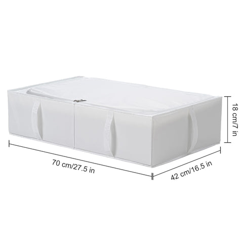 TYEERS Under Bed Storage Box with Lid, Durable Fabric, Washable, Collapsible, Under Bed Storage for Clothes, Blankets, Sheets, Shoes, 70x42x18 cm