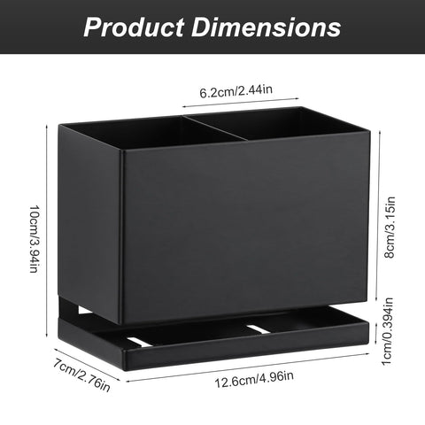 Doygim 2-Slots Electric Toothbrush Holder Wall Mounted & Countertop, Black