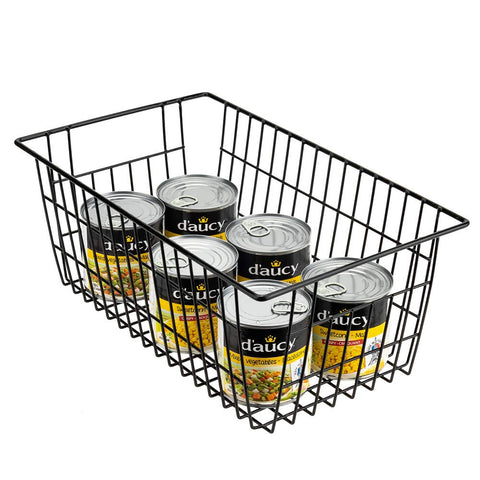 SANNO Wire Storage Baskets Freezer Baskets Farmhouse Organizer Storage Containers Large Organizer Containers for Storage, Office, Bathroom